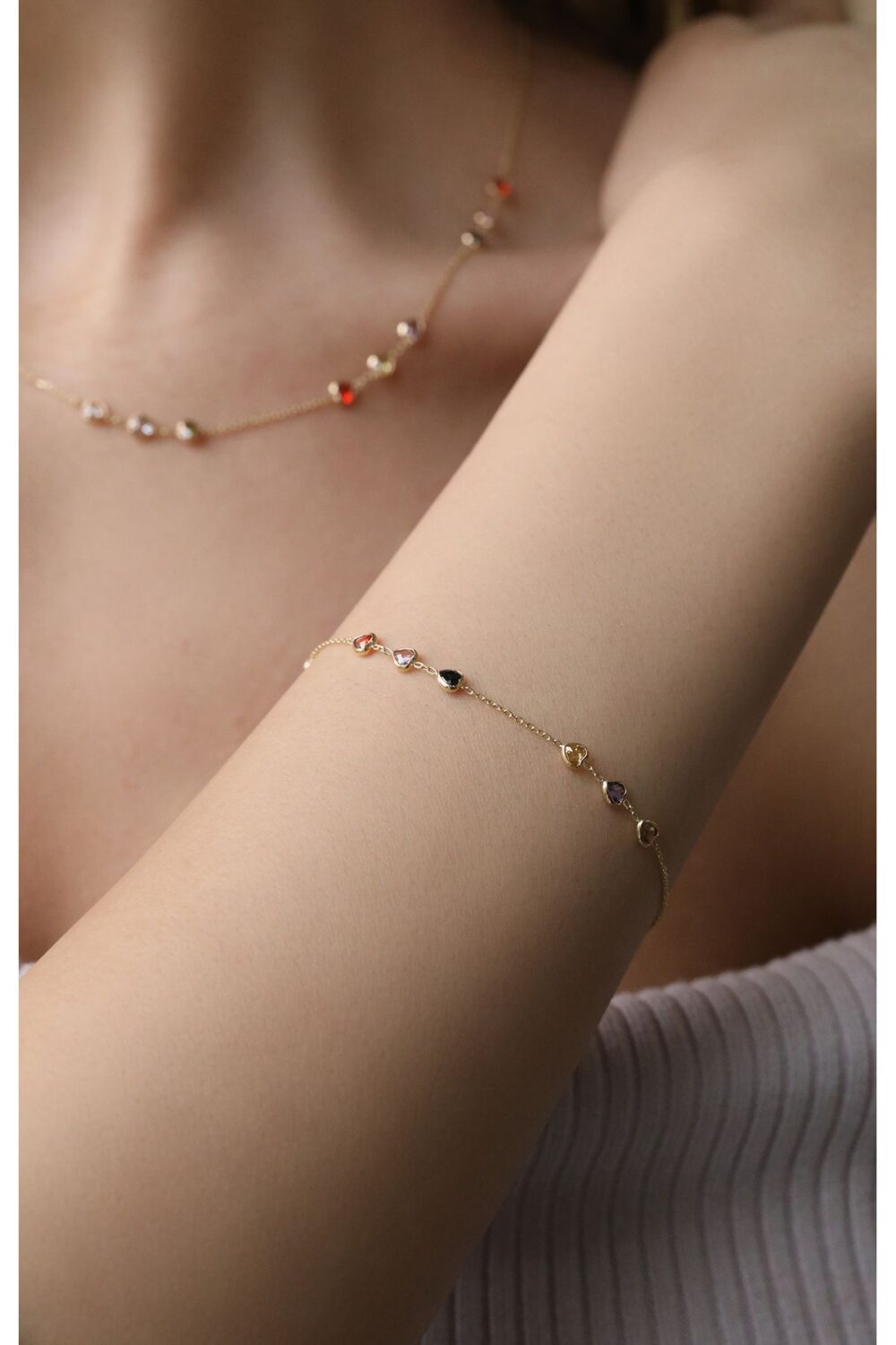 Yarım Sıra Mini Taşlı Set