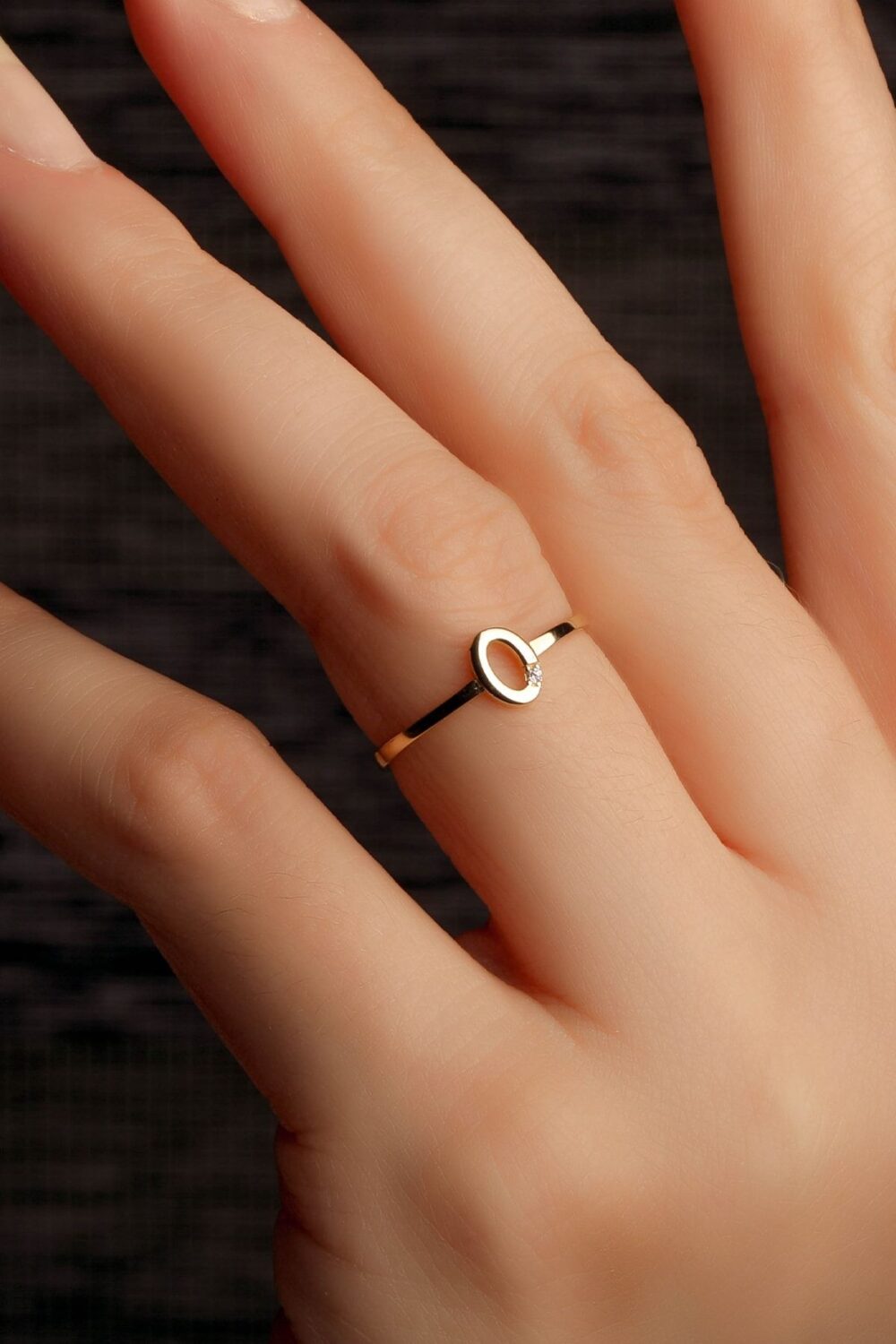 Oval Mini Taşlı Eklem Yüzük