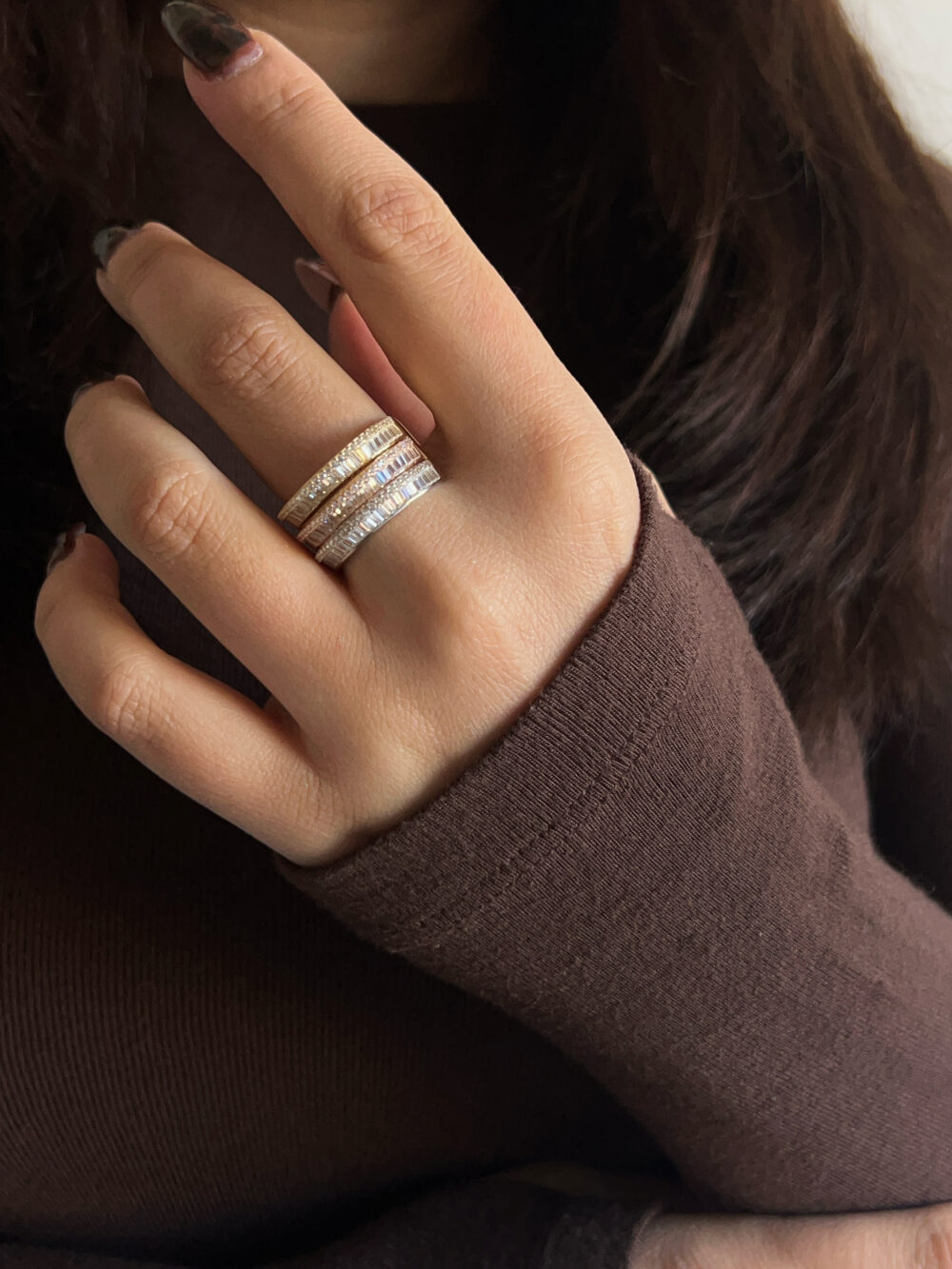 Üç Renk Bright Yüzük