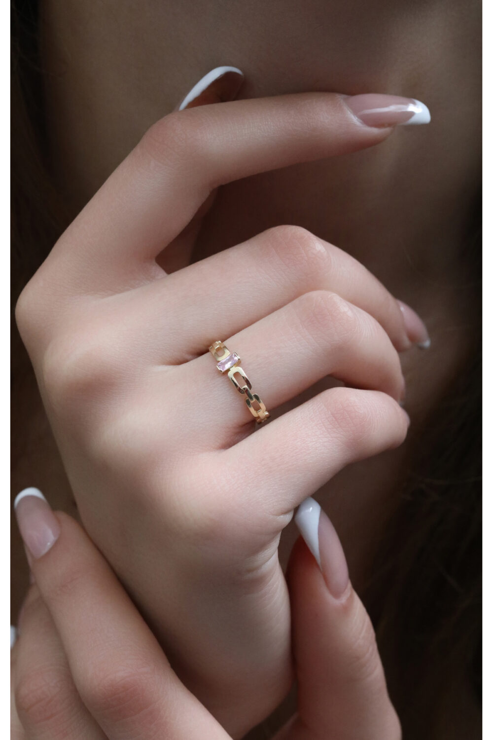 14 Ayar Altın Lien Rose Yüzük, Anneye Eşe Sevgiliye Hediye