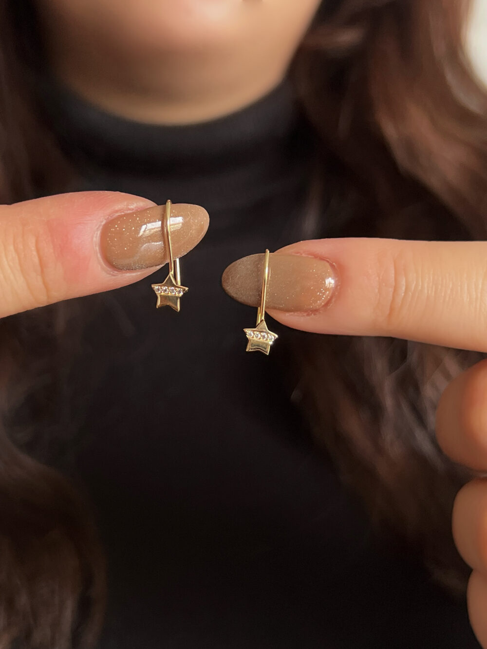 Mini Taşlı Yıldız Küpe