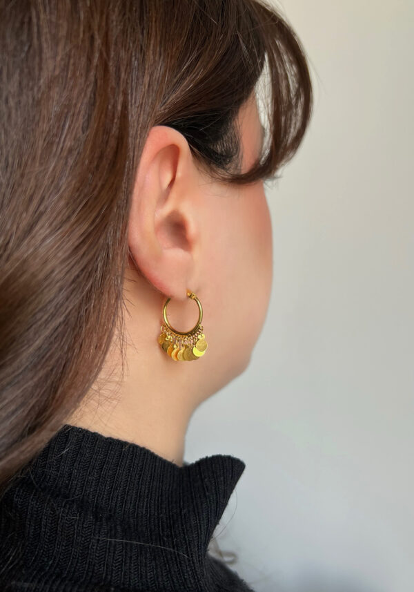 22 Ayar Pullu Halka Küpe